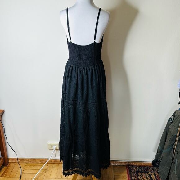 Black Lace and Eyelet Maxi Tank Dress - Picture 5 of 6